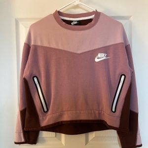 Nike purple color block cropped sweatshirt
